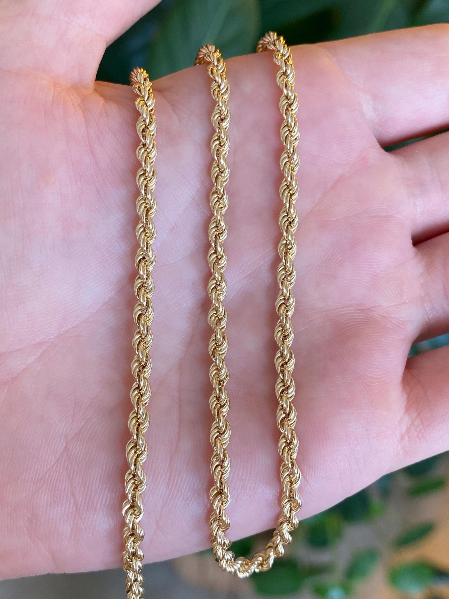 Vintage 14k Yellow Gold Rope Chain Necklace - 20.5 inches