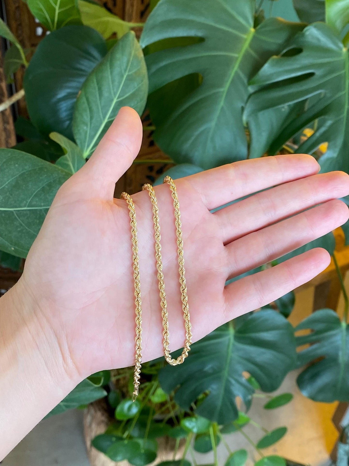 Vintage 14k Yellow Gold Rope Chain Necklace - 20.5 inches