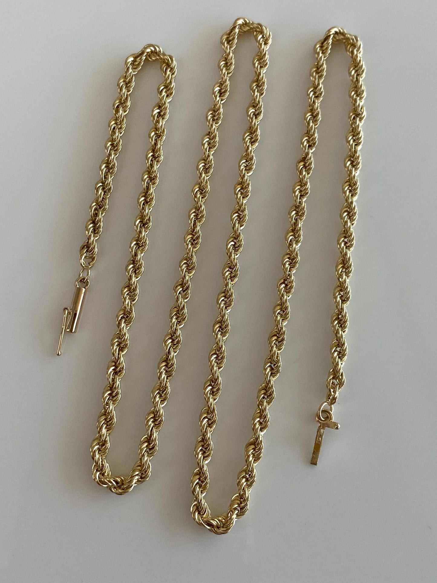 Vintage 14k Yellow Gold Rope Chain Necklace - 20.5 inches