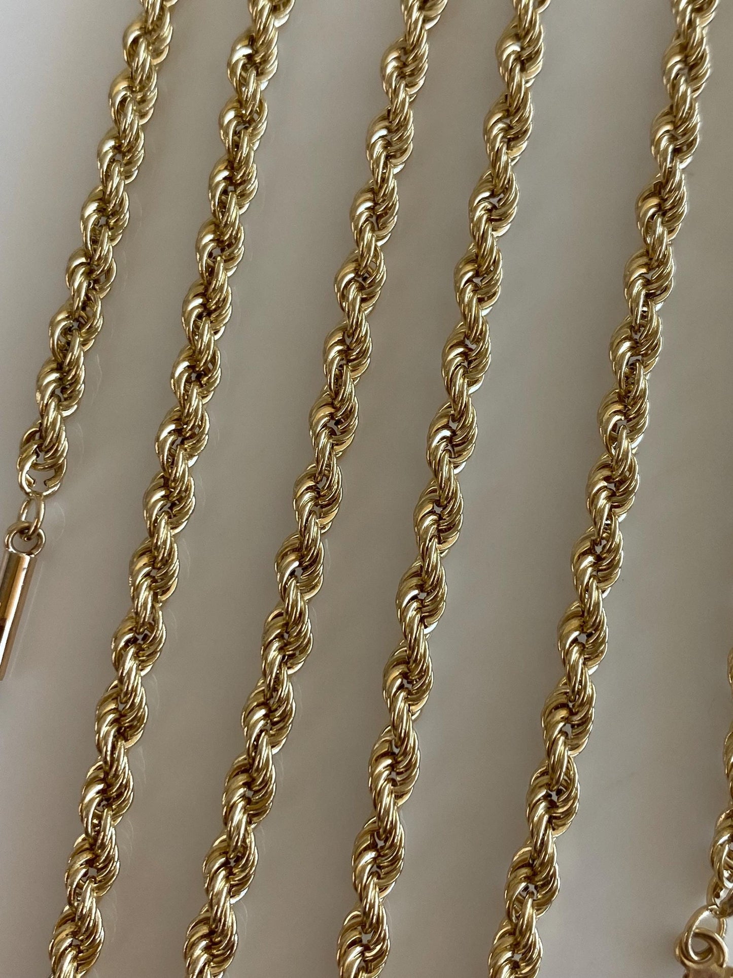 Vintage 14k Yellow Gold Rope Chain Necklace - 20.5 inches