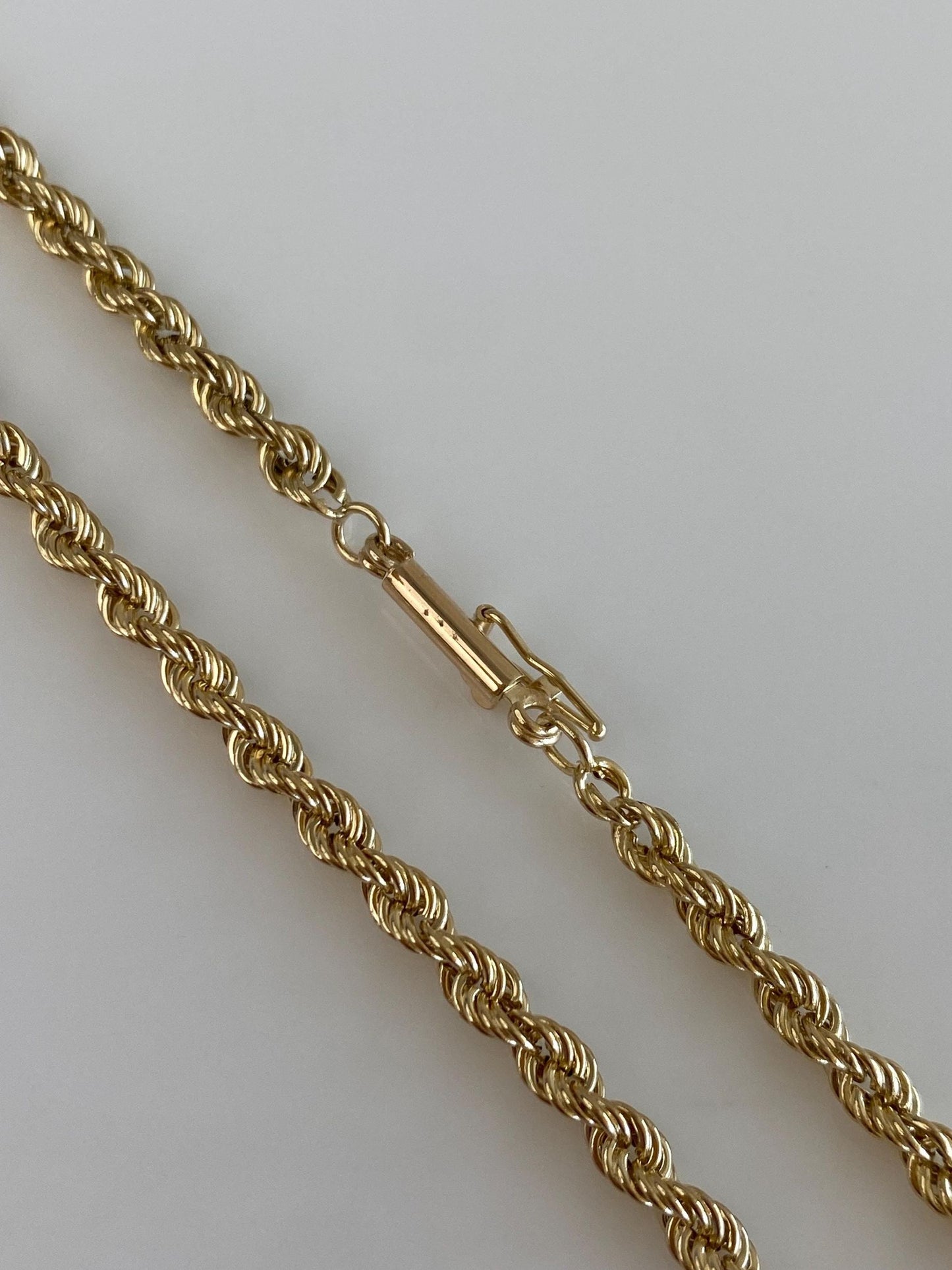 Vintage 14k Yellow Gold Rope Chain Necklace - 20.5 inches