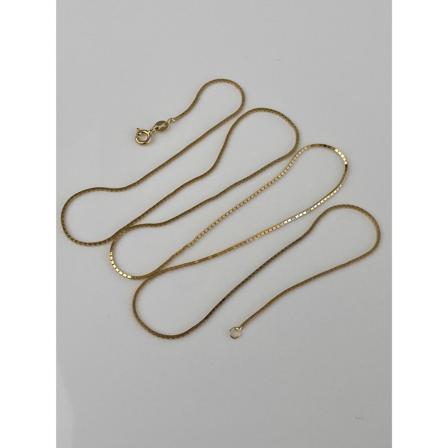 Vintage Solid 14k Yellow Gold Box Chain Necklace - 24 inches