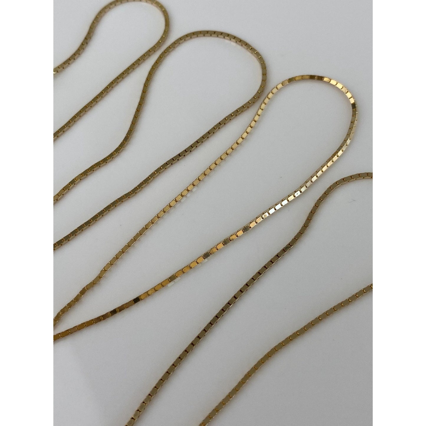 Vintage Solid 14k Yellow Gold Box Chain Necklace - 24 inches