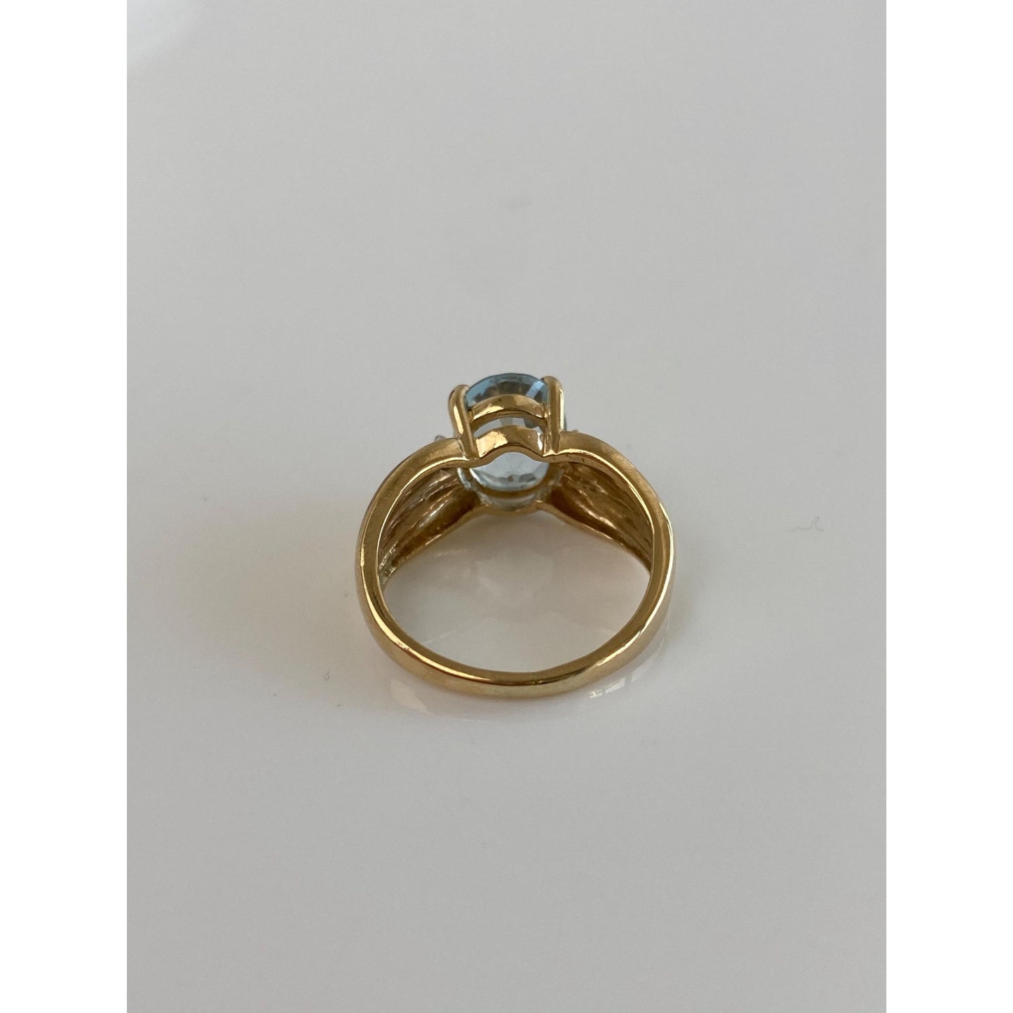 Vintage Solid 10k Yellow Gold Diamond Topaz Ring - Size 4.25