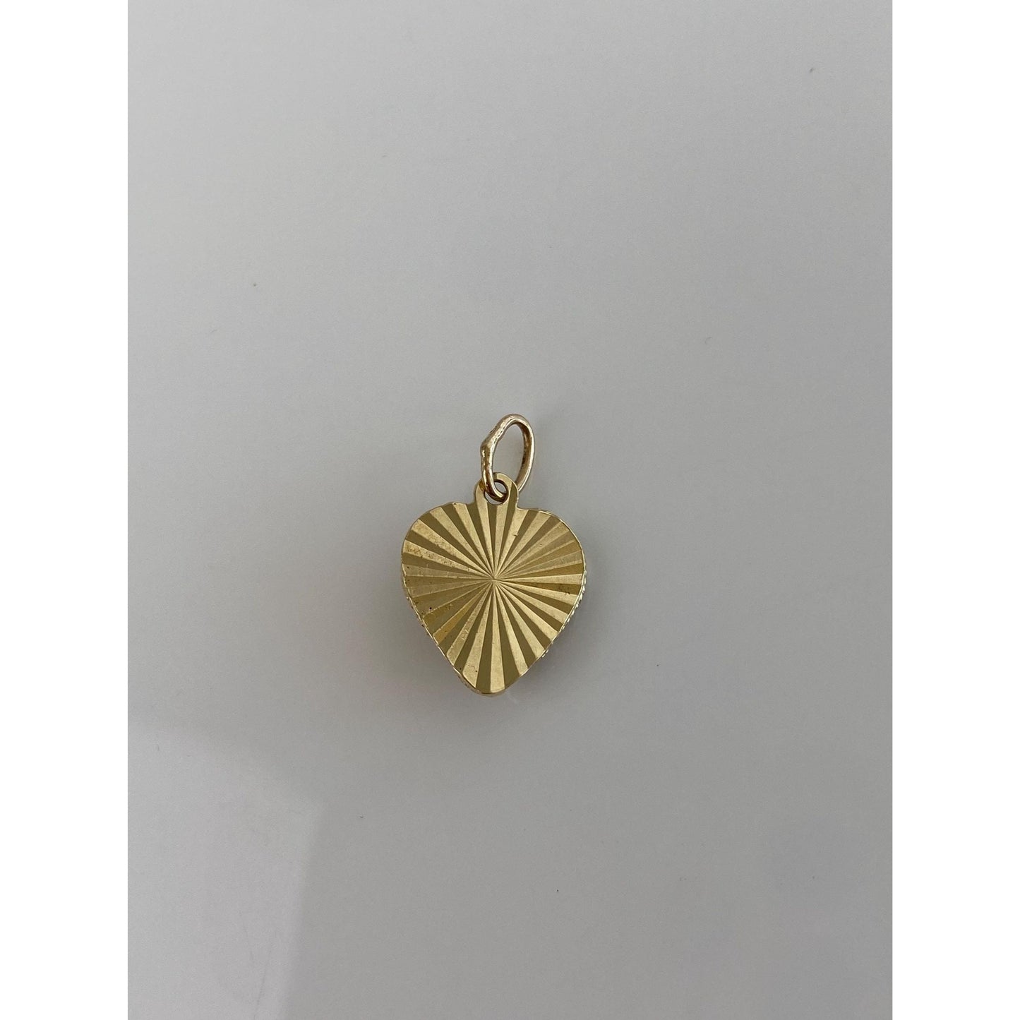 Solid 14k Yellow Gold Open Work Filigree Heart Charm