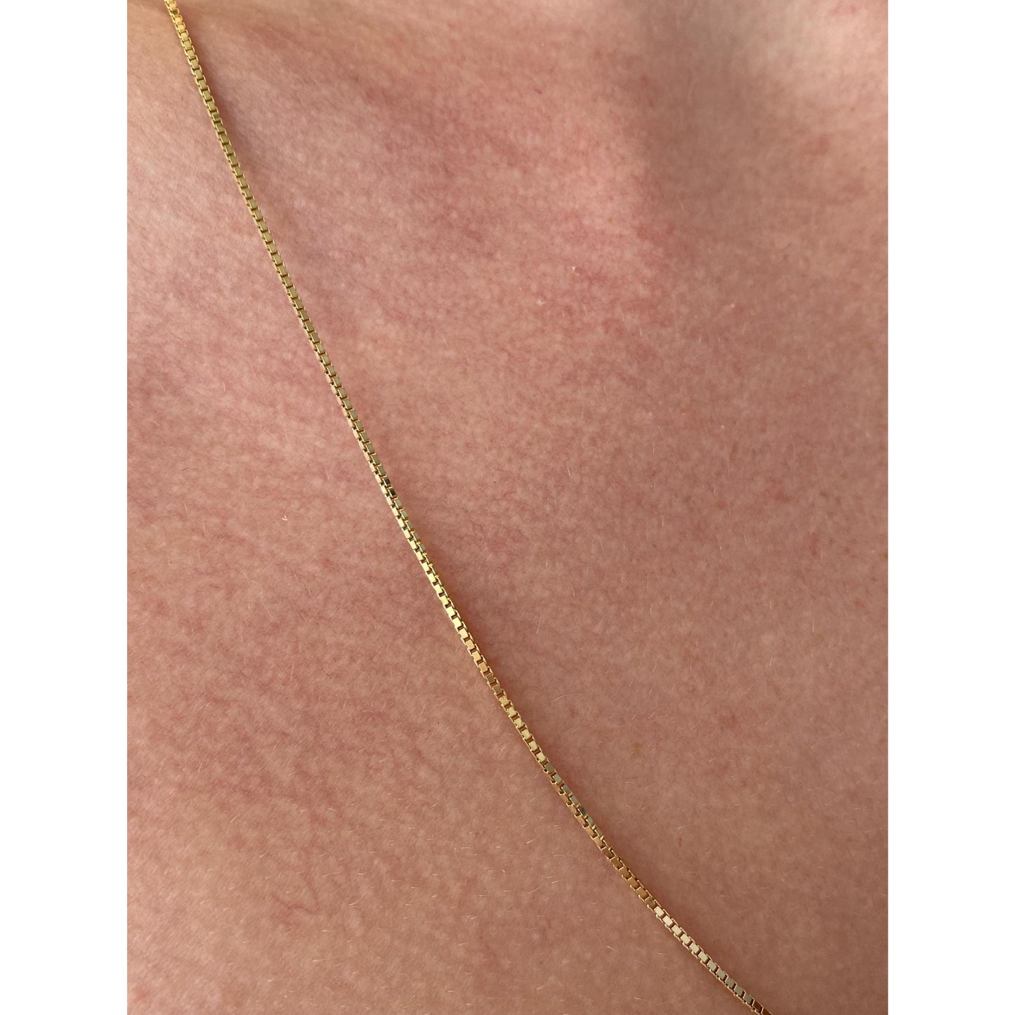 Vintage Solid 14k Yellow Gold Long Box Chain Necklace - 22.5 inches