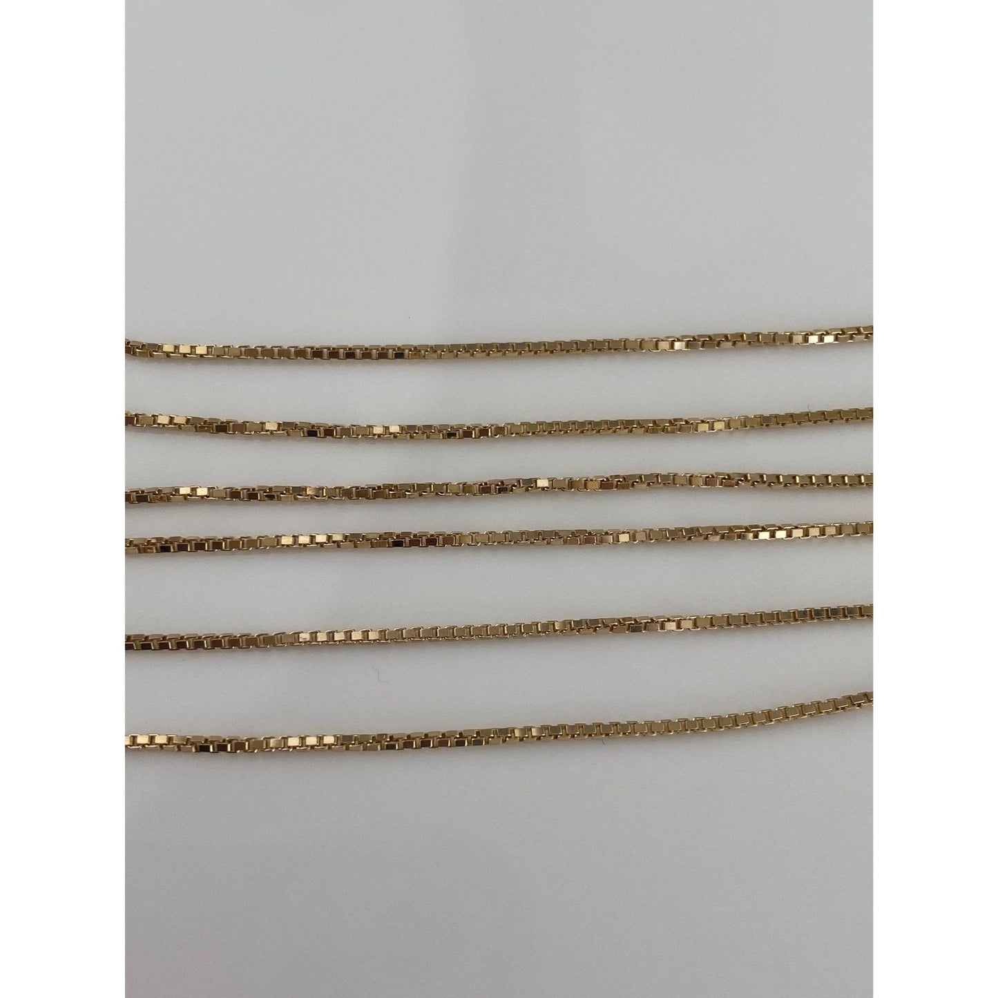 Vintage Solid 14k Yellow Gold Long Box Chain Necklace - 22.5 inches