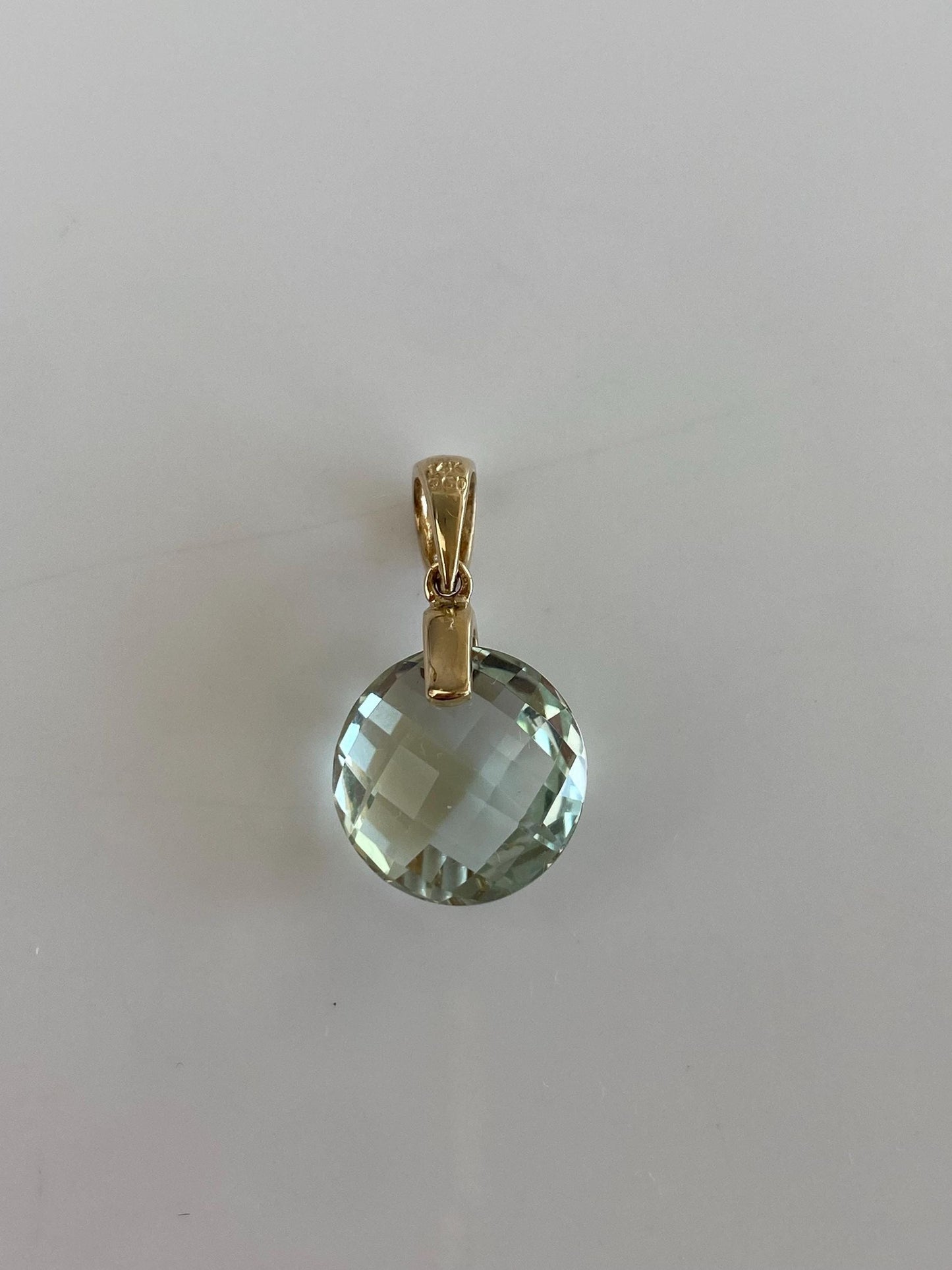 Vintage Solid 14k Yellow Gold Diamonds Rose Cut Aquamarine Charm