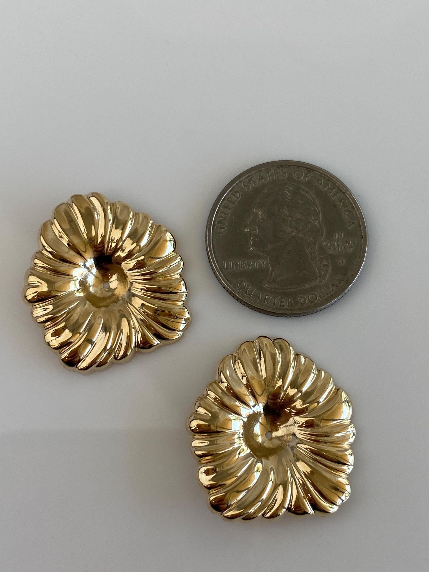 Vintage Solid 14k Yellow Gold Flower Earring Jackets