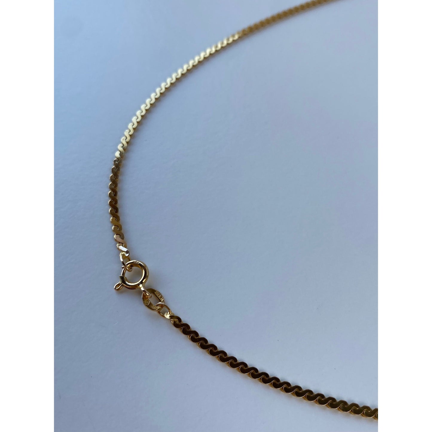 Vintage Solid 14k Yellow Gold Chunky Serpentine Chain Necklace - 23.75 inches