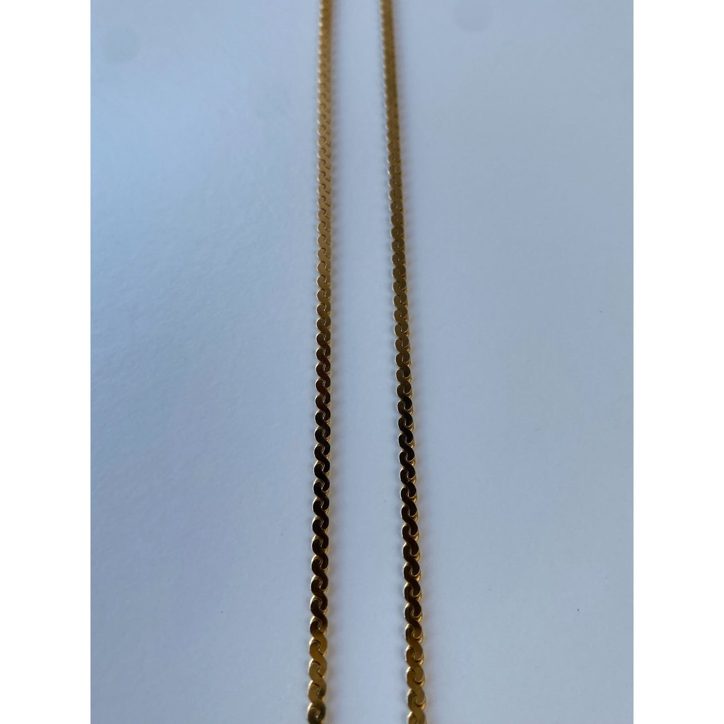 Vintage Solid 14k Yellow Gold Chunky Serpentine Chain Necklace - 23.75 inches