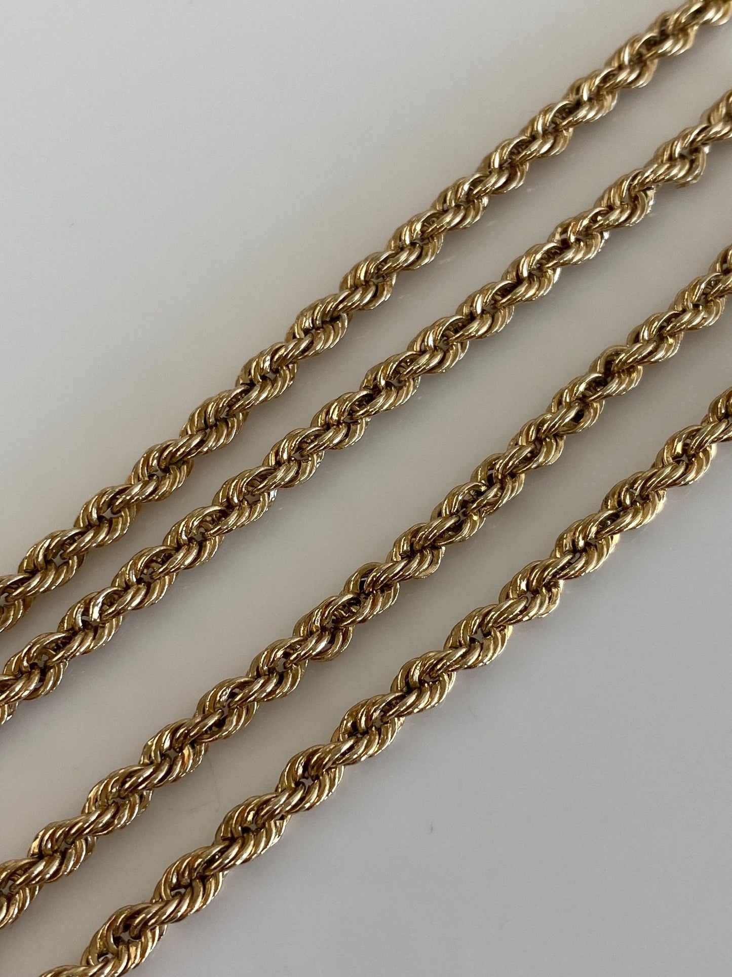 Vintage 14k Yellow Gold Rope Chain Necklace - 18.75 inches
