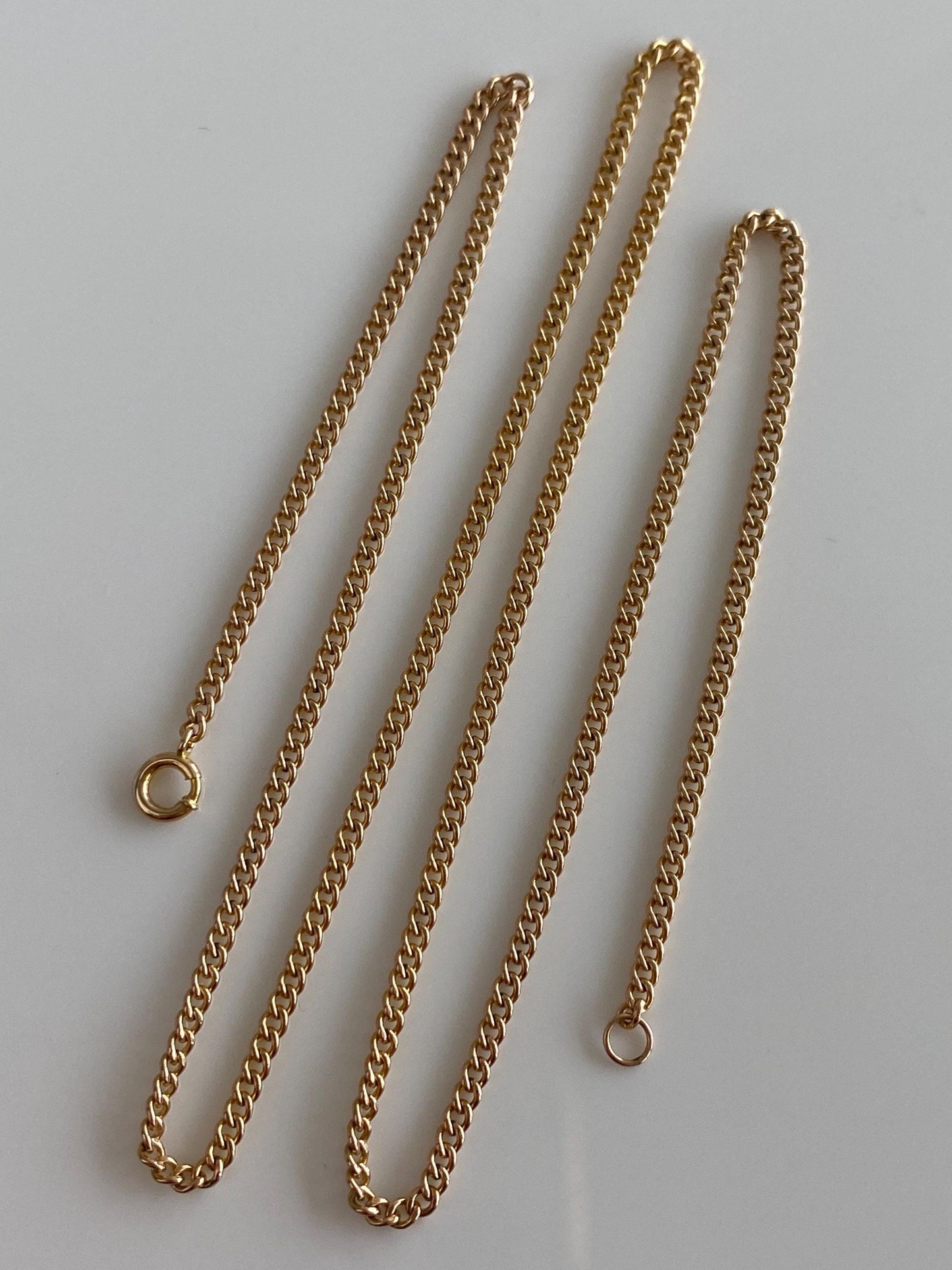 Vintage Solid 10k Yellow Gold Curb Chain Necklace - 17.75 inches