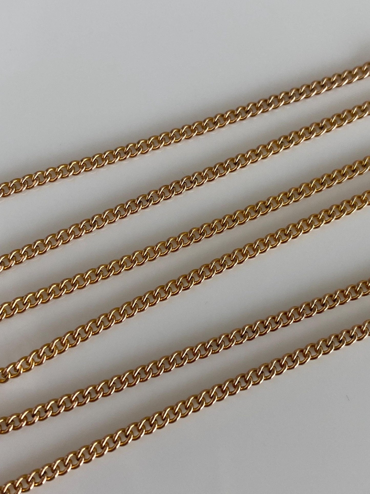 Vintage Solid 10k Yellow Gold Curb Chain Necklace - 17.75 inches
