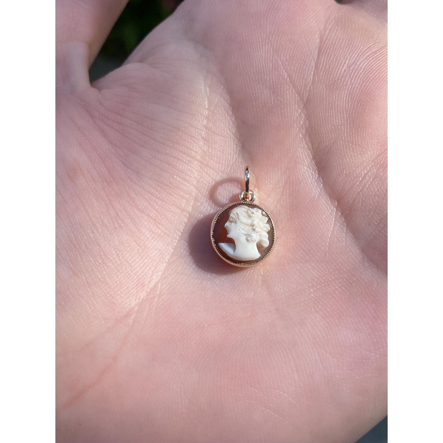 Vintage Solid 10k Yellow Gold Cameo Stick Pin Conversion Charm