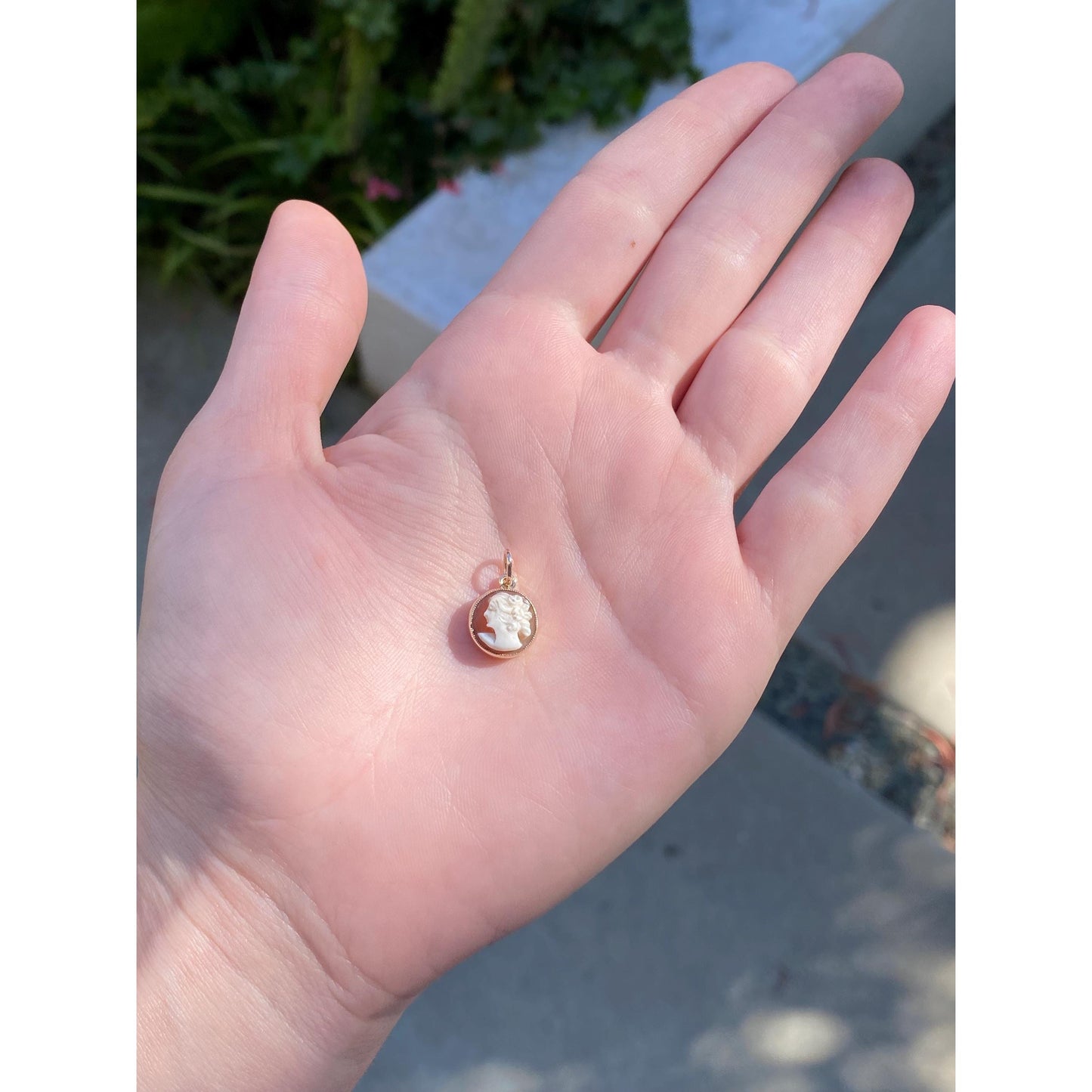 Vintage Solid 10k Yellow Gold Cameo Stick Pin Conversion Charm