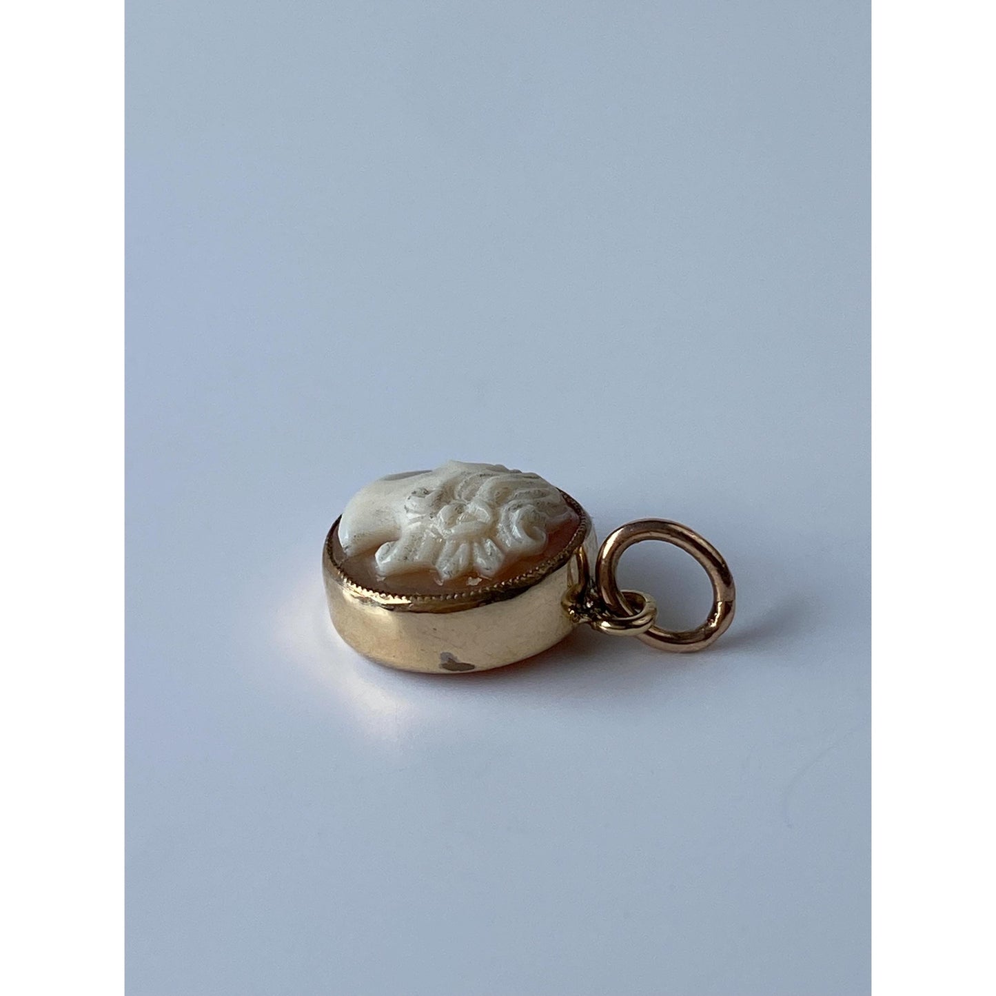 Vintage Solid 10k Yellow Gold Cameo Stick Pin Conversion Charm