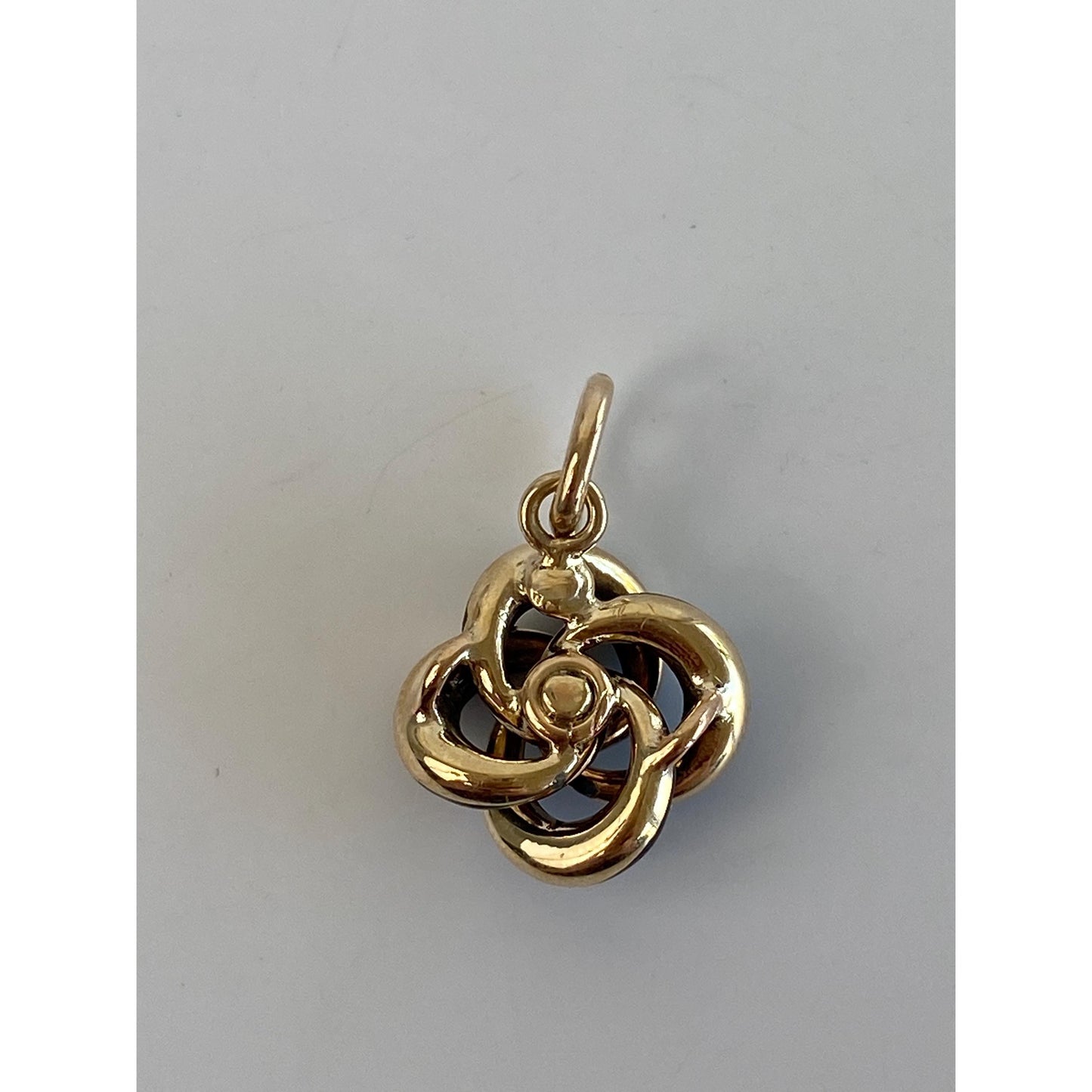 Vintage 14k Yellow Gold Seed Pearl Black Enamel Knot Stick Pin Conversion Charm