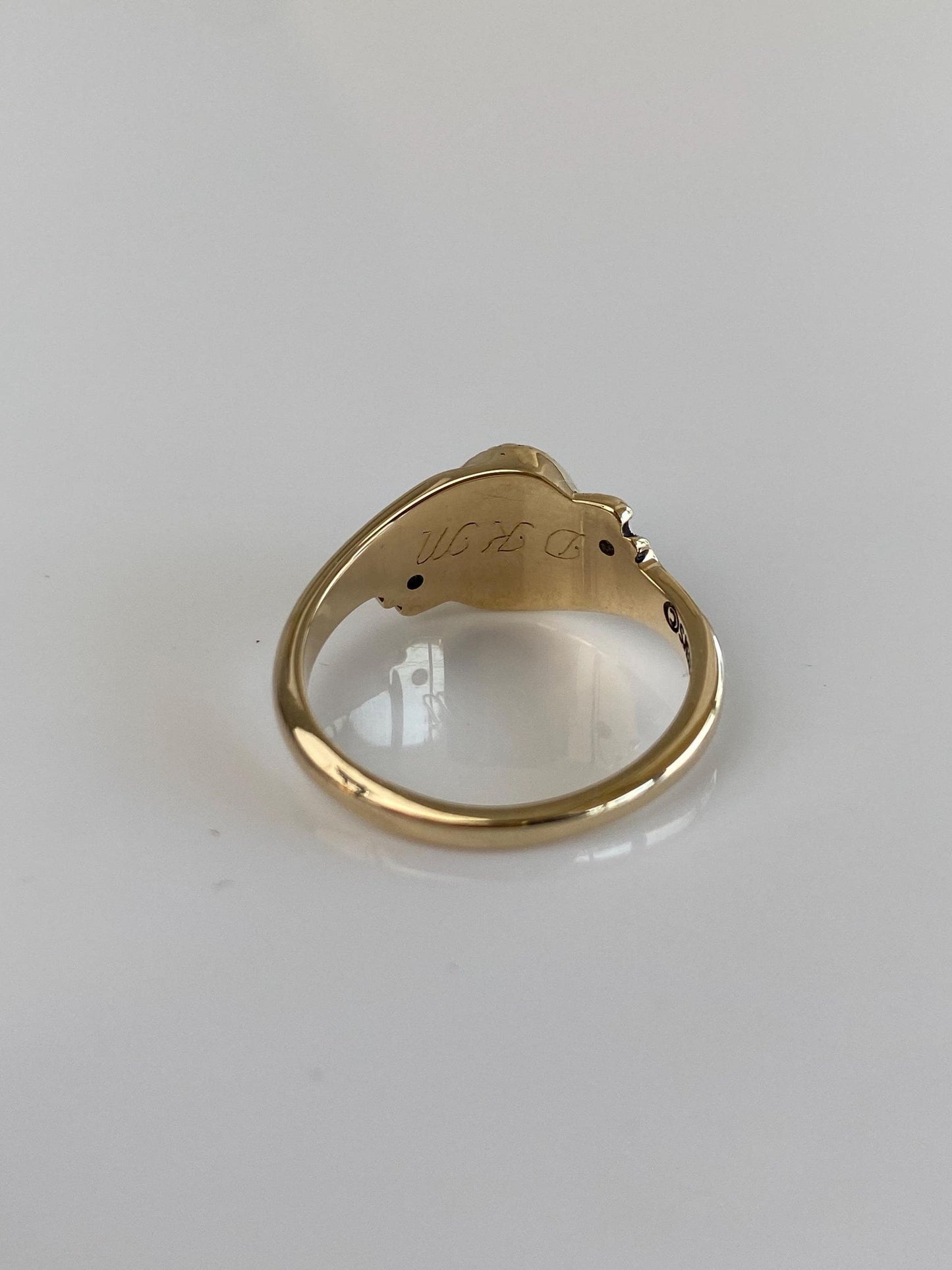 Vintage Solid 10k Yellow Gold Aquamarine Clear Quartz 1984 Class Ring - Size 7