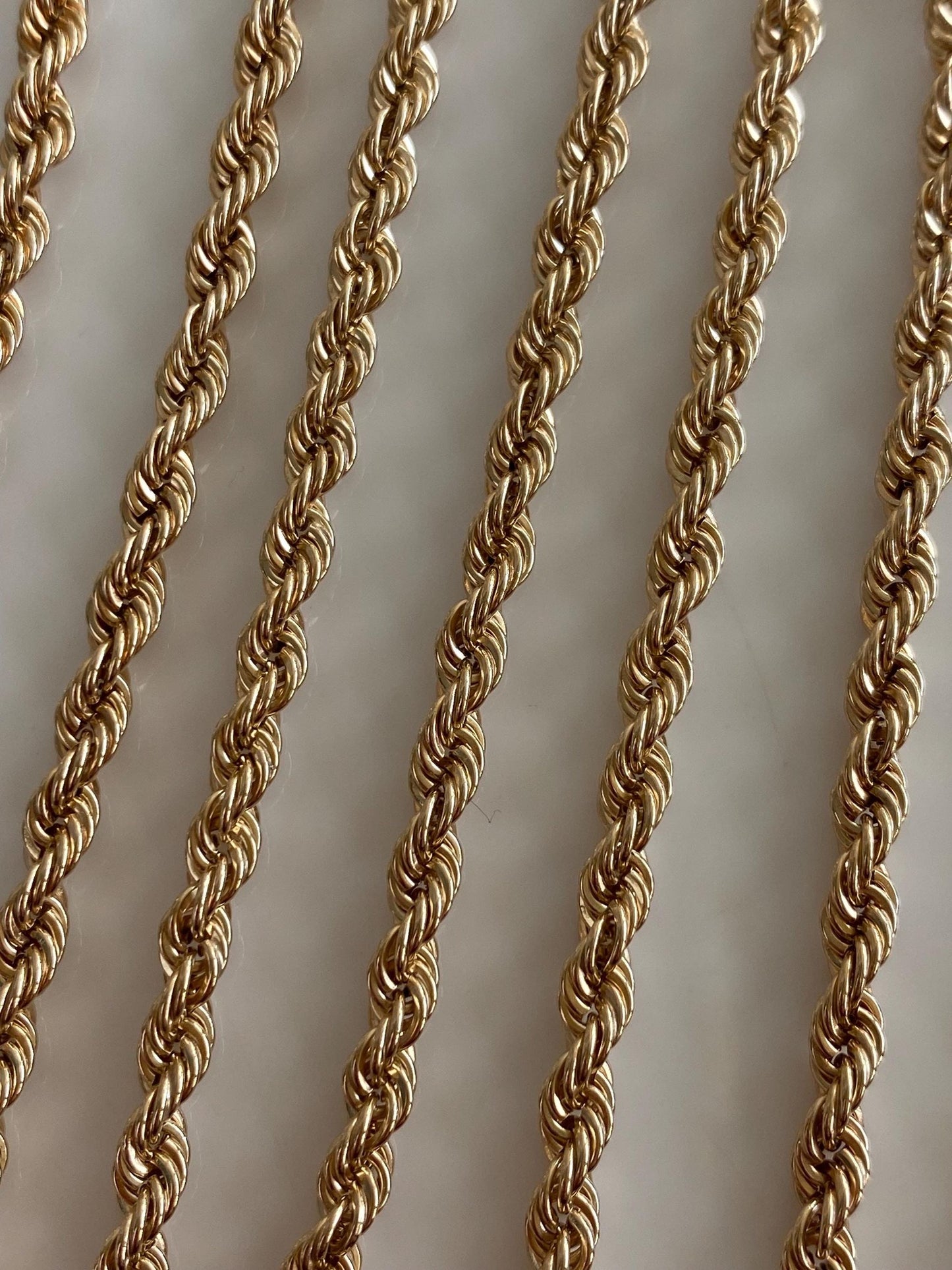 Vintage 10k Yellow Gold Rope Chain Necklace - 22.5 inches