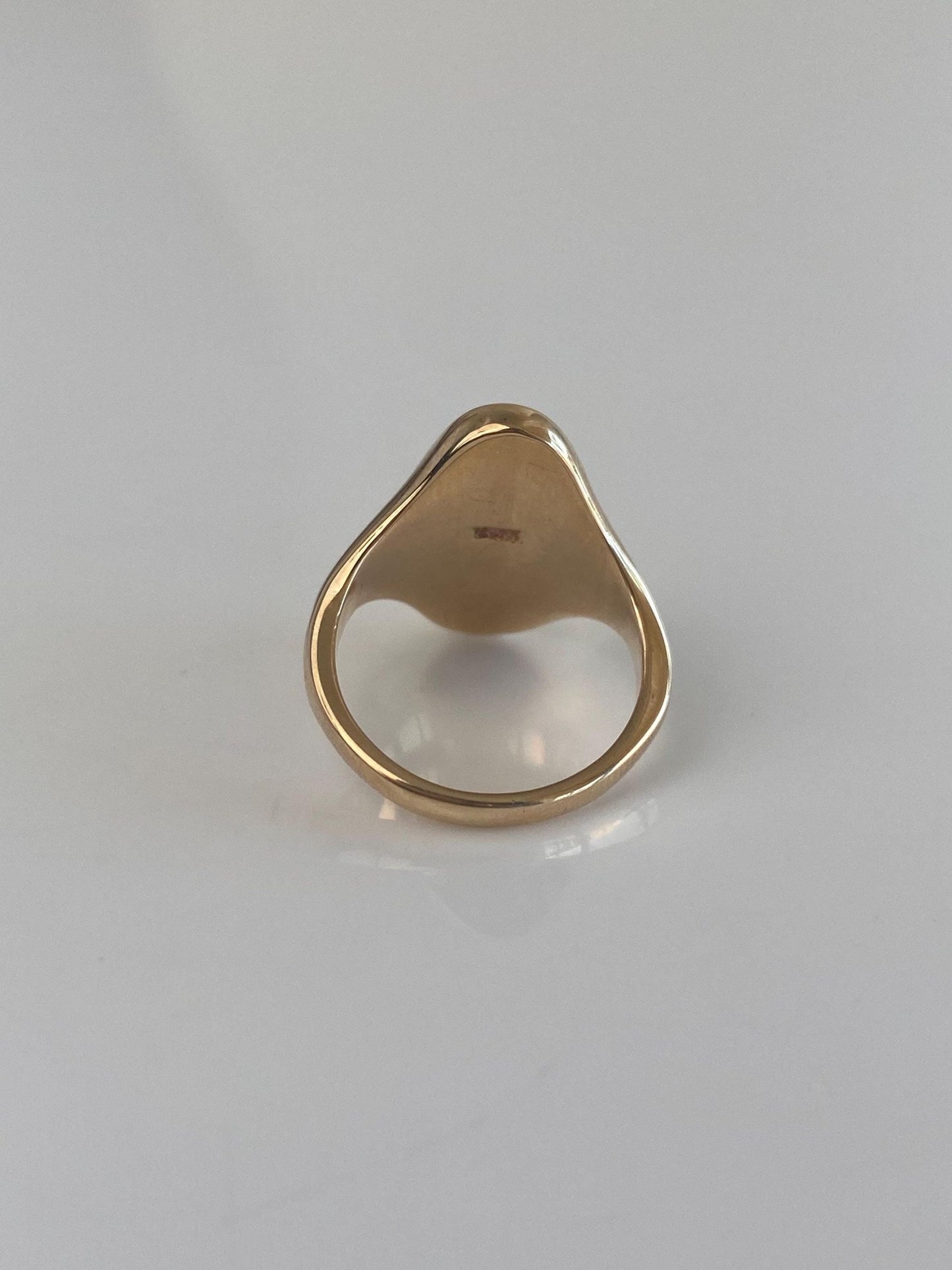 Vintage Solid 10k Yellow Gold Monogram Signet Ring - Size 4.25