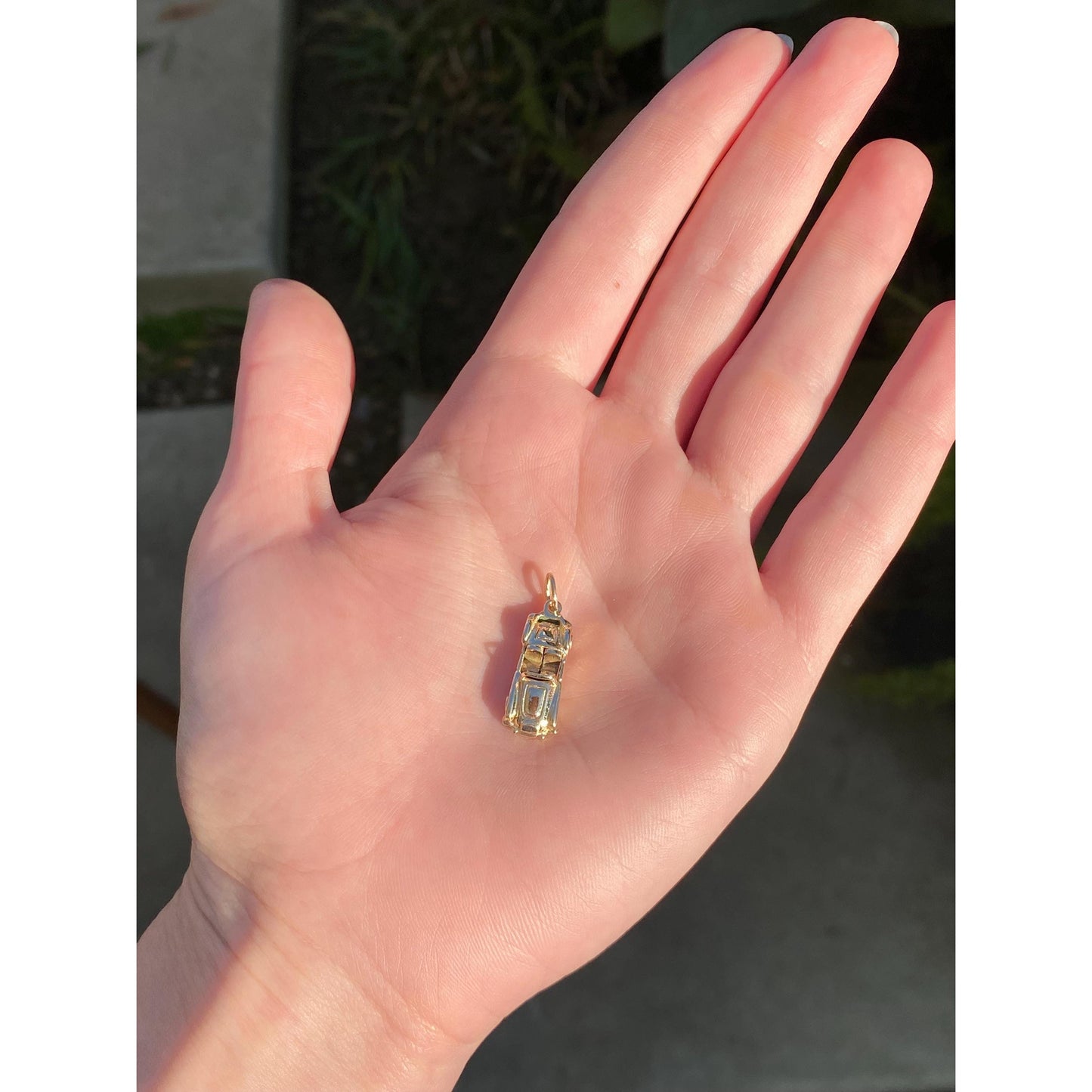 Vintage Solid 14k Yellow Gold Articulated Convertible Car Charm