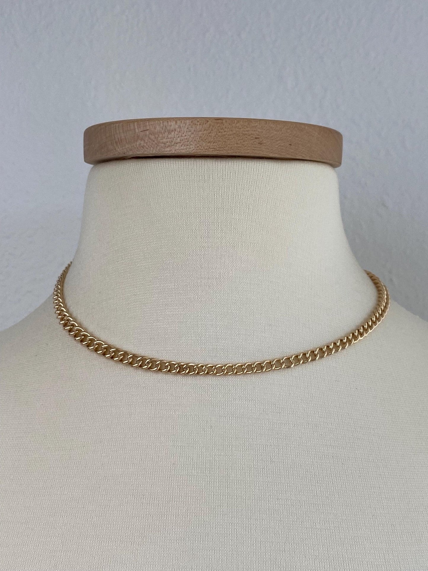 Vintage Solid 9k Yellow Gold Pocket Watch Curb Chain Necklace - 17 inches