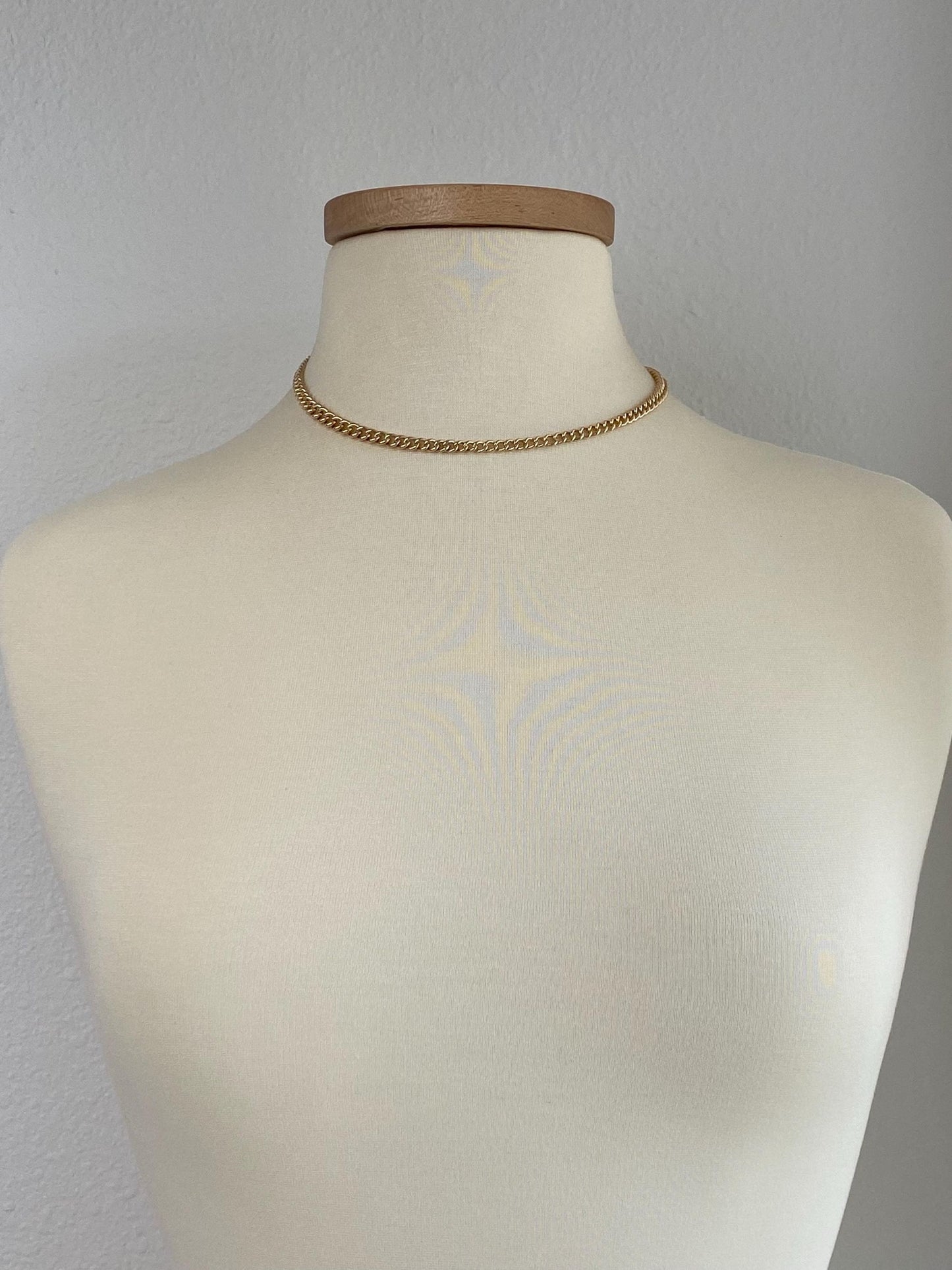 Vintage Solid 9k Yellow Gold Pocket Watch Curb Chain Necklace - 17 inches