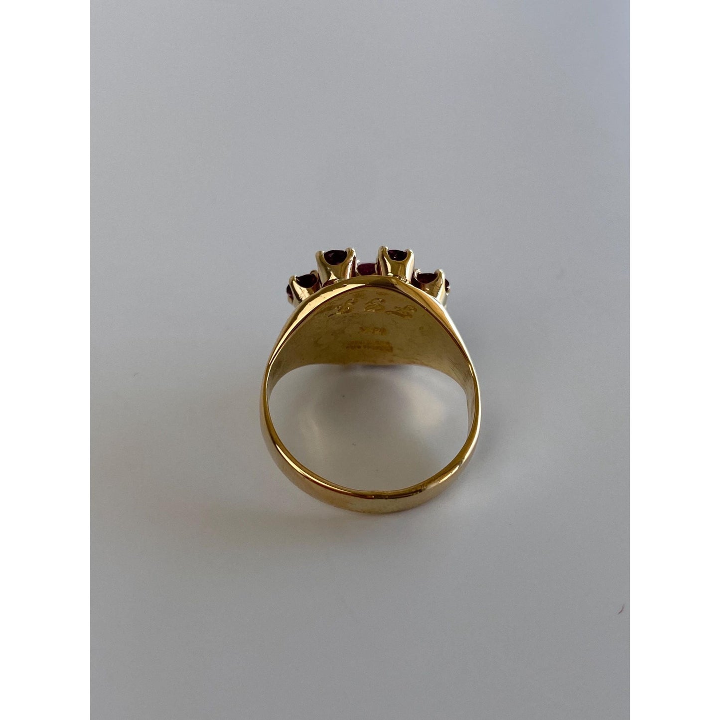 Vintage Solid 14k White & Yellow Gold Diamond Pink Spinel Ring - Size 5.75