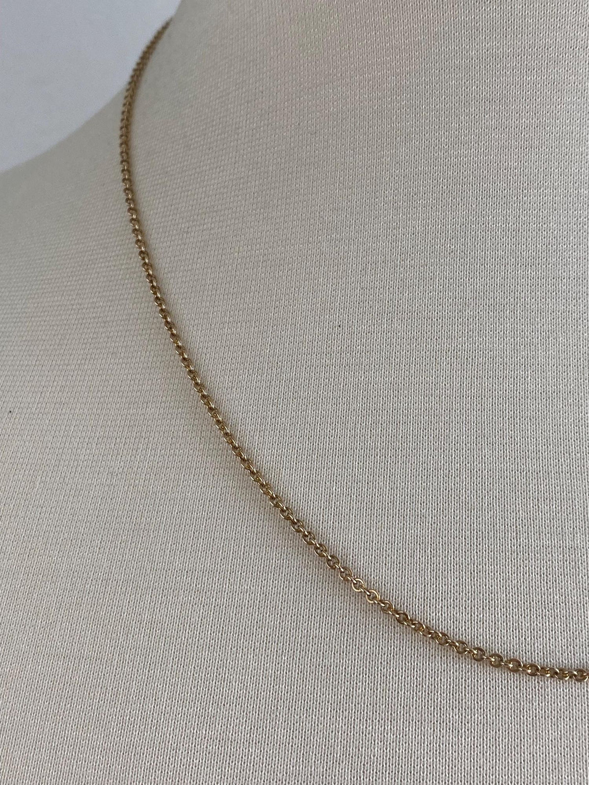 Vintage Solid 10k Yellow Gold Rolo Chain Necklace - 19.5 inches