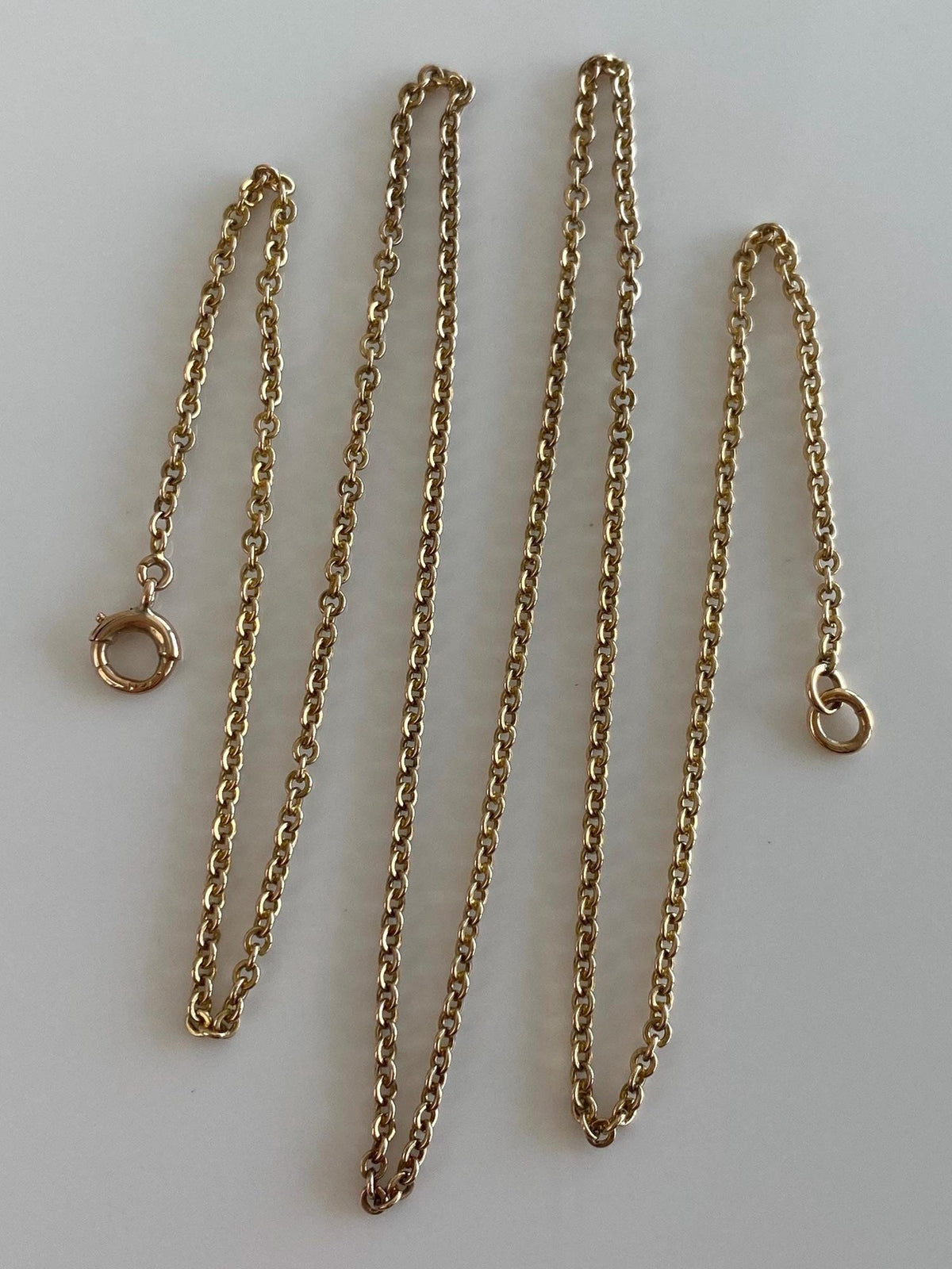 Vintage Solid 10k Yellow Gold Rolo Chain Necklace - 19.5 inches