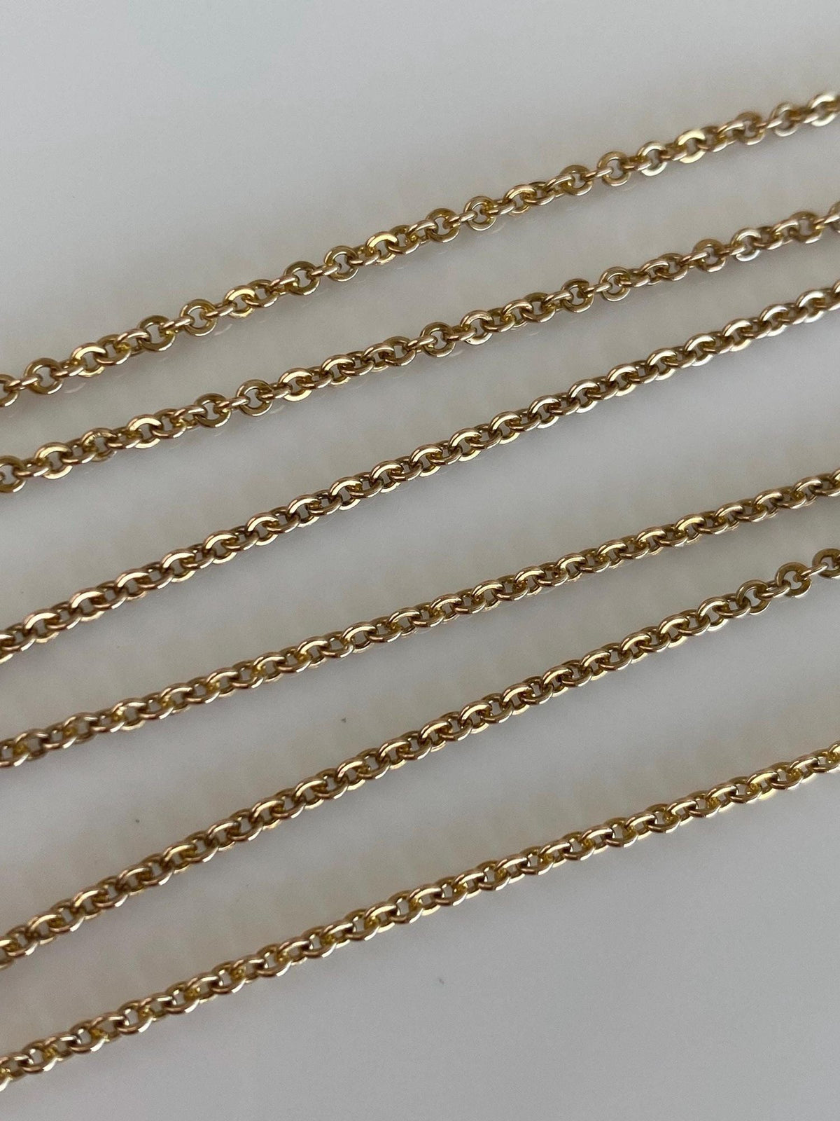 Vintage Solid 10k Yellow Gold Rolo Chain Necklace - 19.5 inches