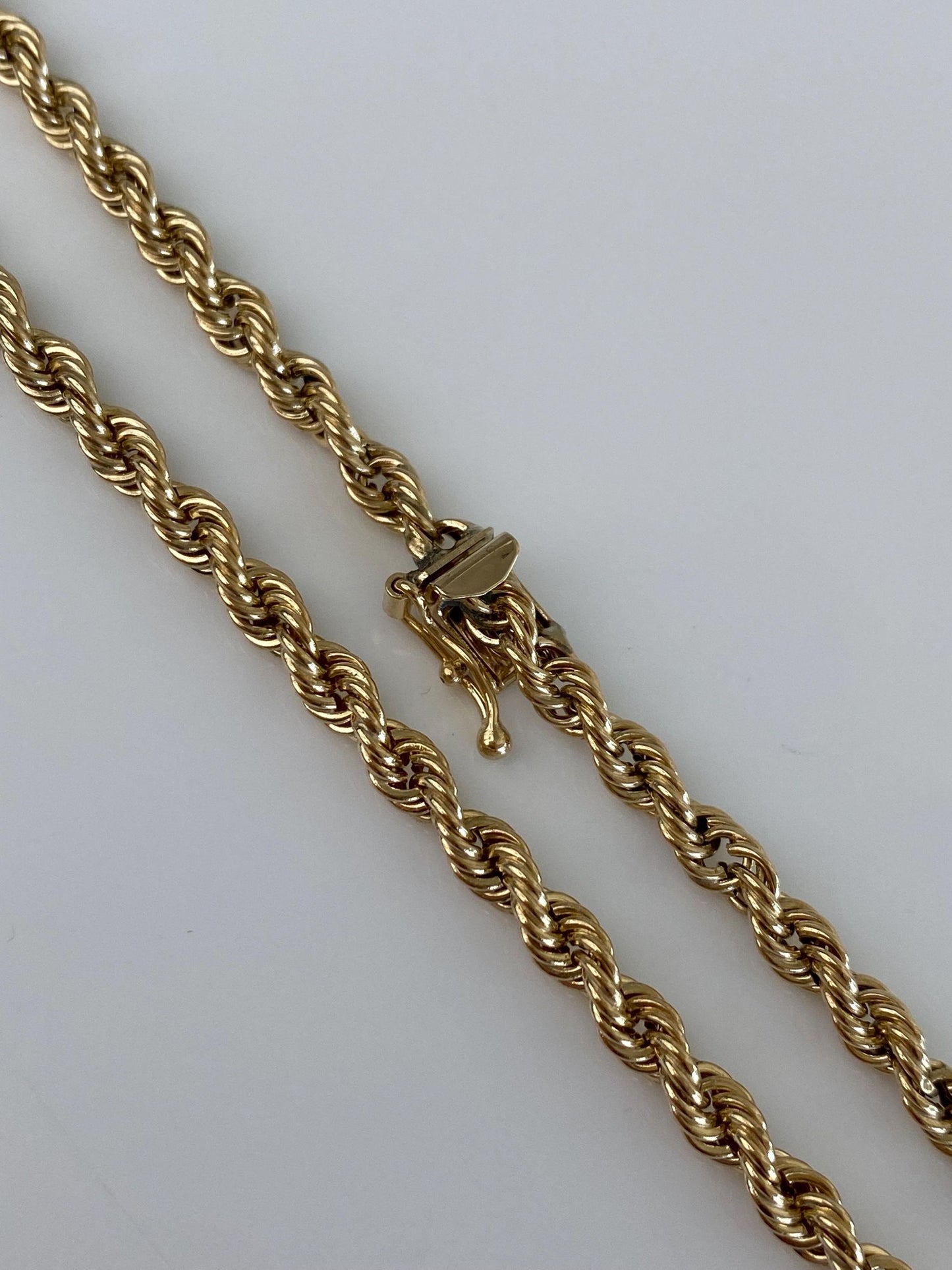 Vintage 14k Yellow Gold Long Rope Chain Necklace - 33.75 inches