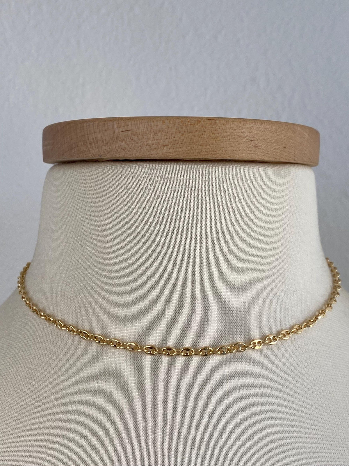 Vintage Solid 18k Yellow Gold Mariner Link Chain Necklace - 15.5 inches